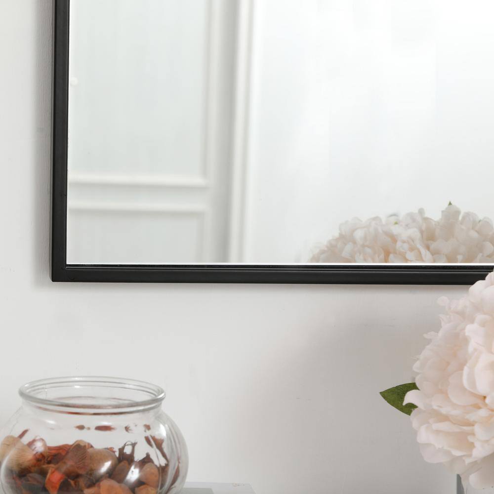 Alt View 6. Elegant Decor - Metal frame rectangle mirror 14 inch in Black - Black.