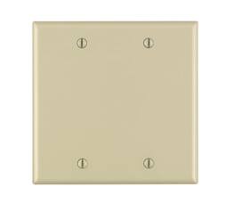 Leviton - 86025 2-Gang Blank Standard Plastic Wallplate (Pkg of 6) - Ivory