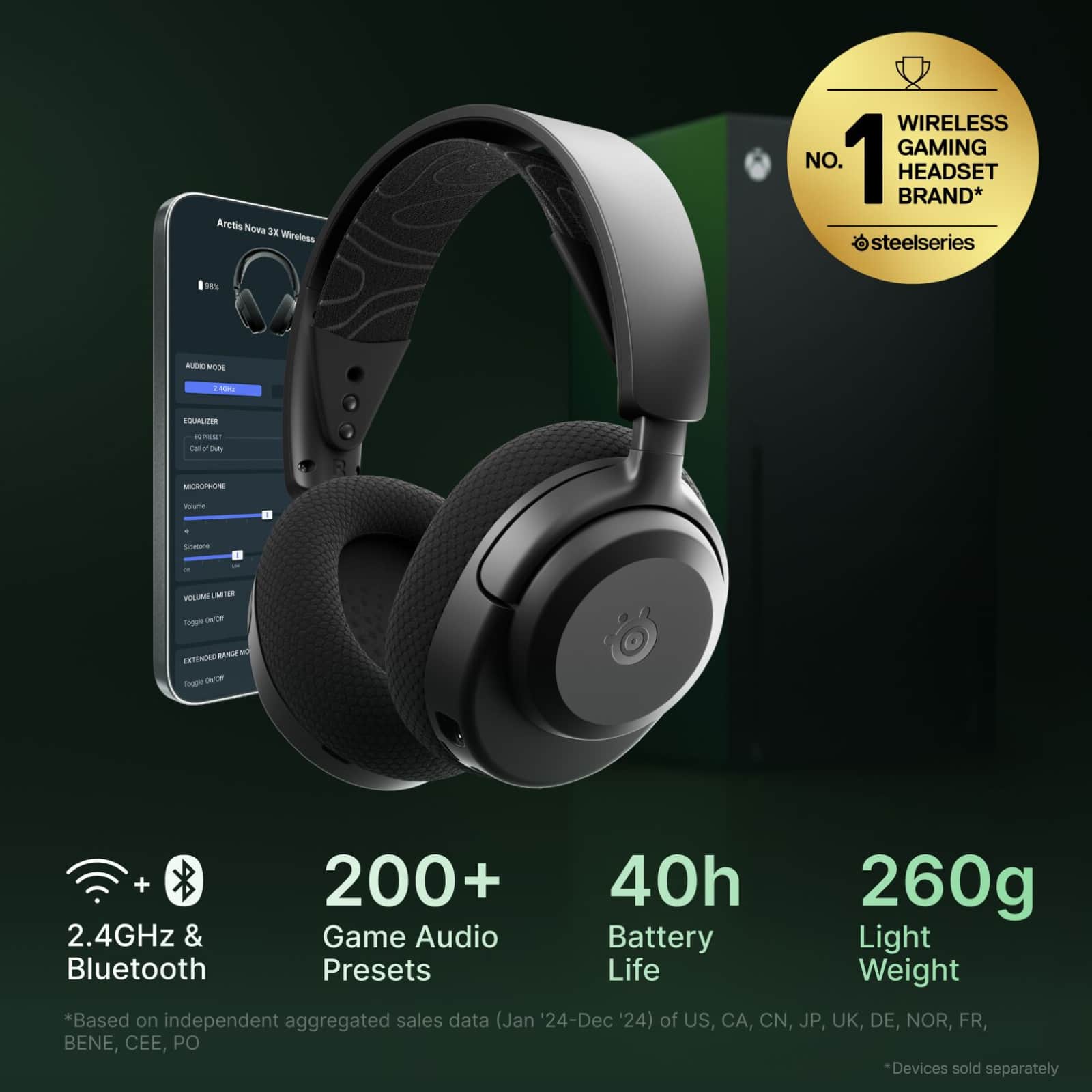 SteelSeries Arctis Nova 3X Wireless Over The Ear Gaming