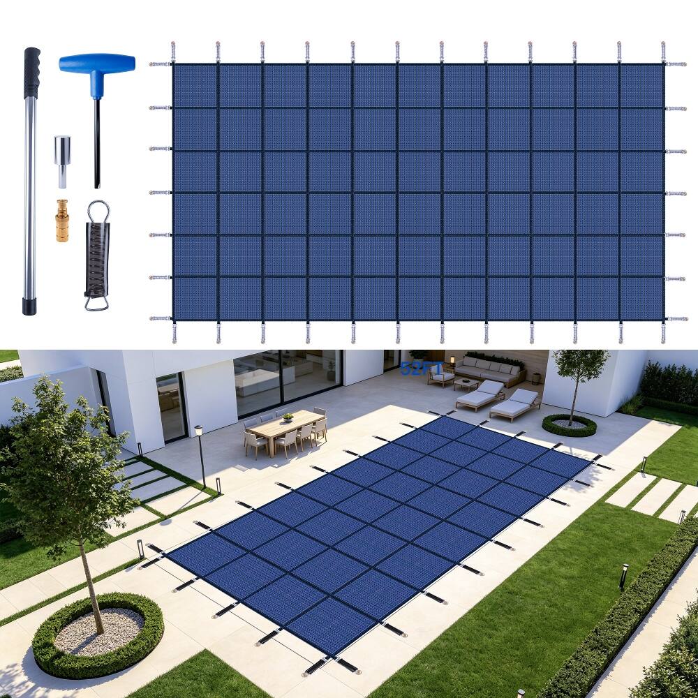 Ropilly 30x50ft Inground Pool Safety Cover, High Strength Mesh Blue ...