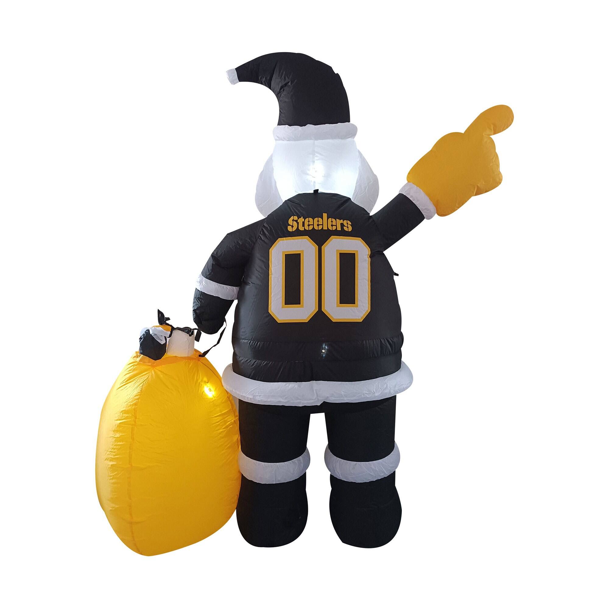 Alt View 2. Logo Brands - Pittsburgh Steelers 7' Inflatable Santa - Multicolor.