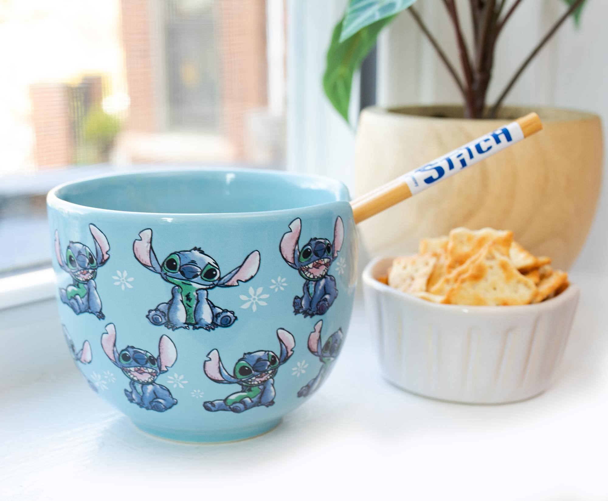 Alt View 5. Silver Buffalo - Disney Lilo & Stitch 20-Ounce Ramen Bowl and Chopstick Set - Blue.