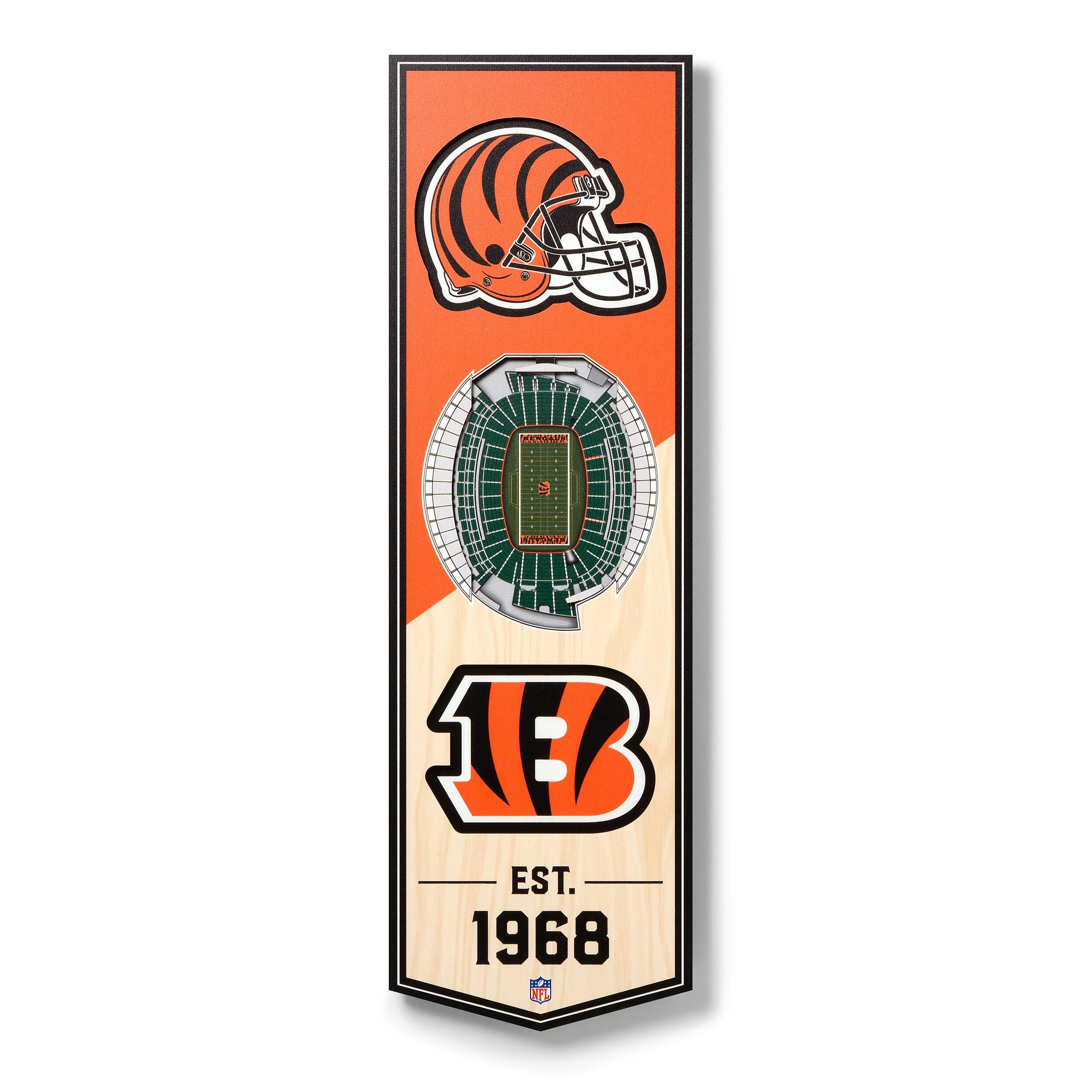 YouTheFan - Cincinnati Bengals 6'' x 19'' 3D StadiumView Banner - Multicolor price history on PriceWatchPro