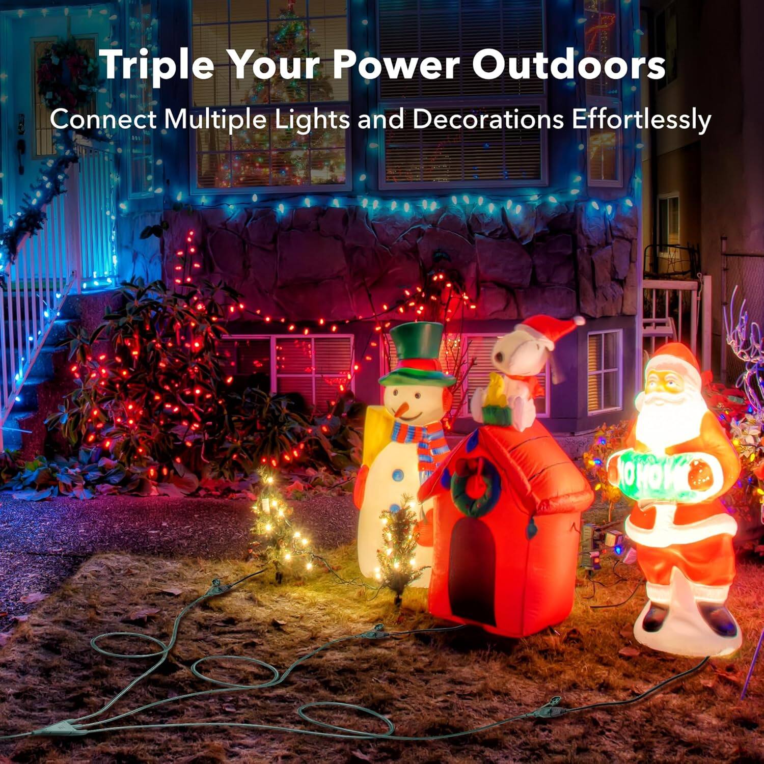 Triple Your Power Outdoors  
Connect Multiple Lights and Decorations Effortlessly