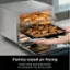 Family-sized air frying: Cook mains and sides evenly on 2 levels for full family meals.