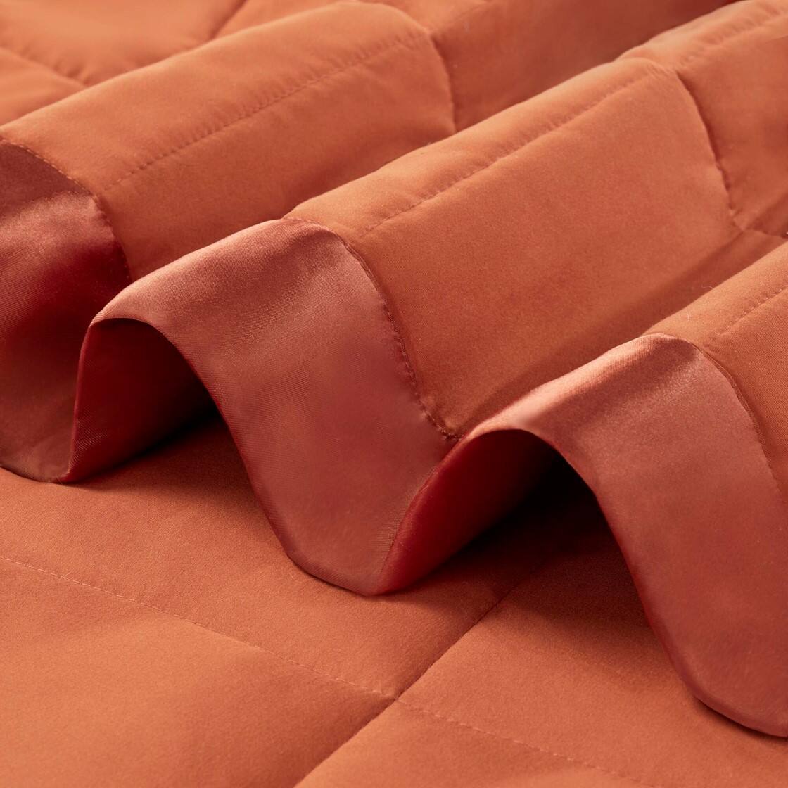 Alt View 5. Gracie Mills - Seville Lightweight Down Alternative Blanket with Satin Trim - Orange.