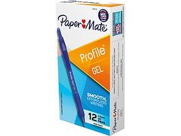 Paper Mate - Profile Retractable Gel Pens, Fine Point, 12/pack - Blue