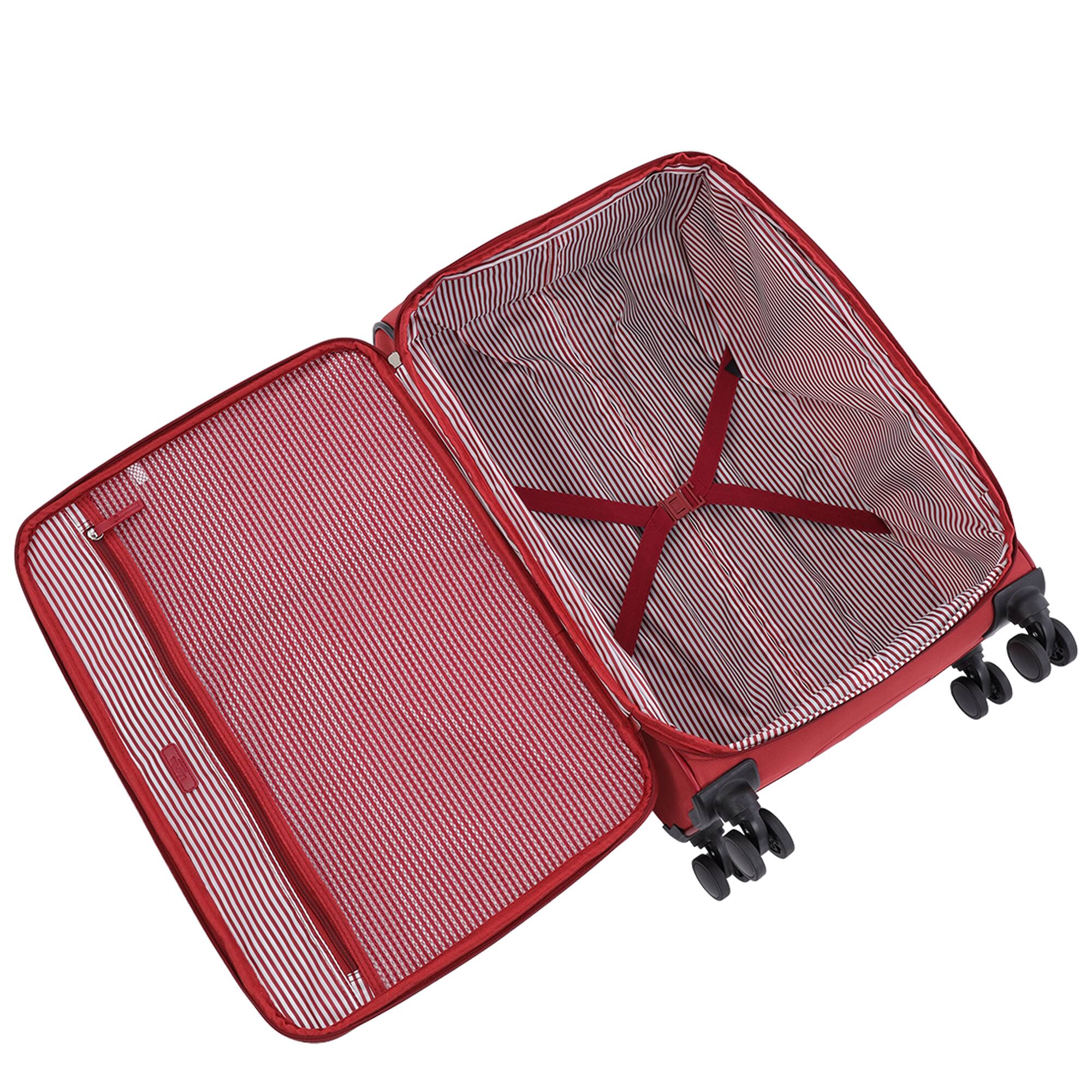 Alt View 4. Martha Stewart - 27" Softside Luggage – Expandable Spinner Suitcase with 8 Wheels & Front Zip Pockets - TERRA COTTA.