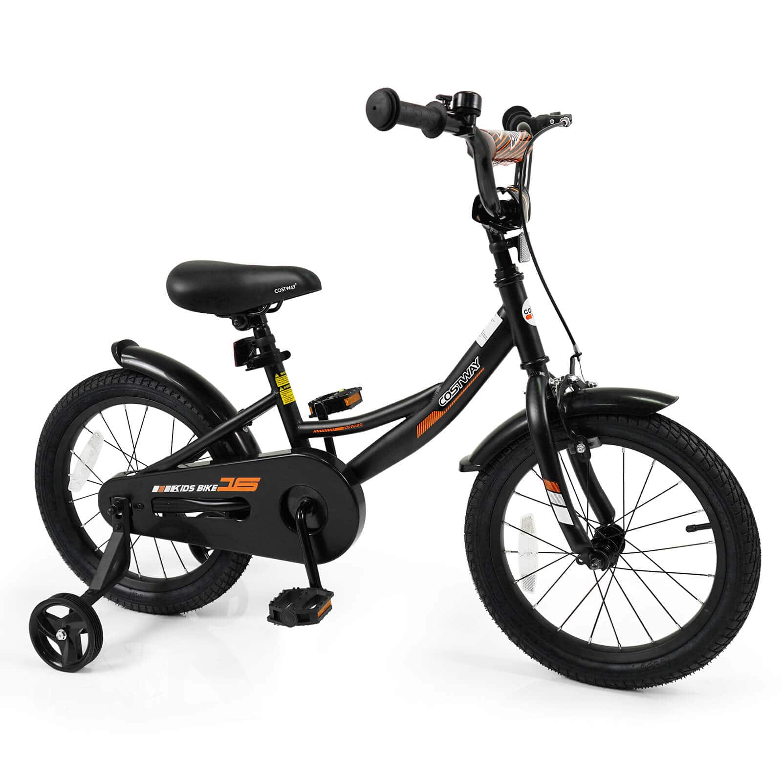 Costway - 16 Inch Kids Bike with Training Wheels Dual Brakes Adjustable Seat Handlebar Height - Black price history on PriceWatchPro