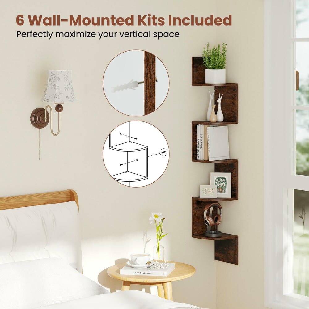 6 Wall-Mounted Kits Included  
Perfectly maximize your vertical space