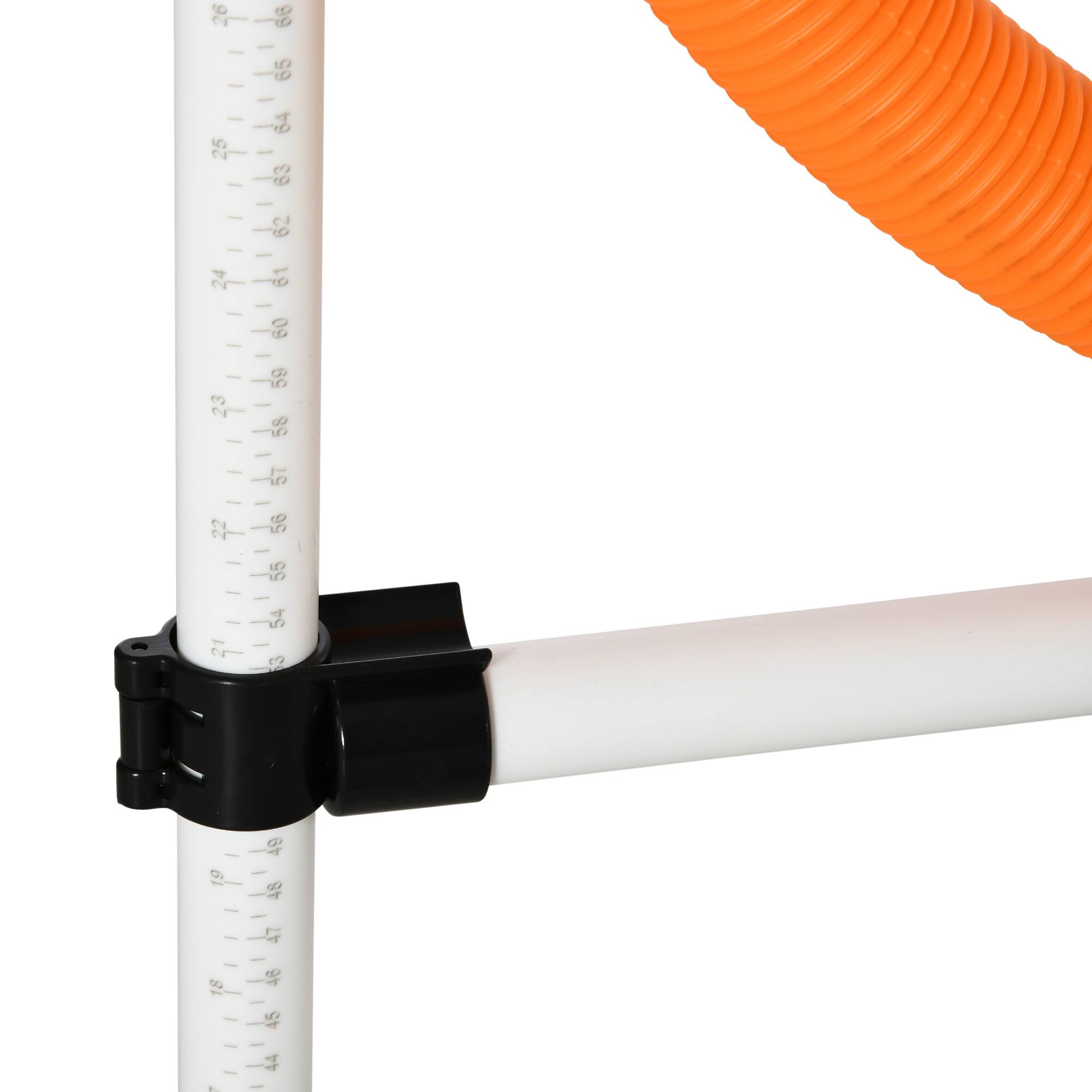 Alt View 4. Pawhut - 3PC Dog Agility Equipment Set, Obstacle Course Exercise, Adjustable Hurdle, Hoop, Weave Poles, Carry Bag - White.