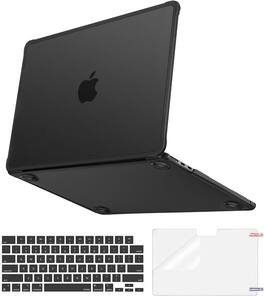 mosiso - 3 in 1 Kit Anti-Crack Slimness Case for MacBook Air 13 inch M5 M4 M3 M2 2026-2022 A3449 A3240 A3113 A2681 - Black