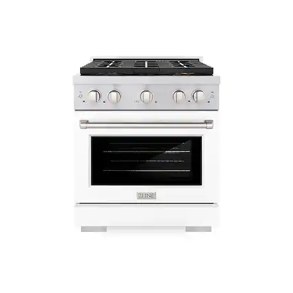 Front. ZLINE - 30 in. 4.2 cu. ft. Freestanding Paramount Gas Range with DuoPro Cooktop and Convection Gas Oven - Black Matte.