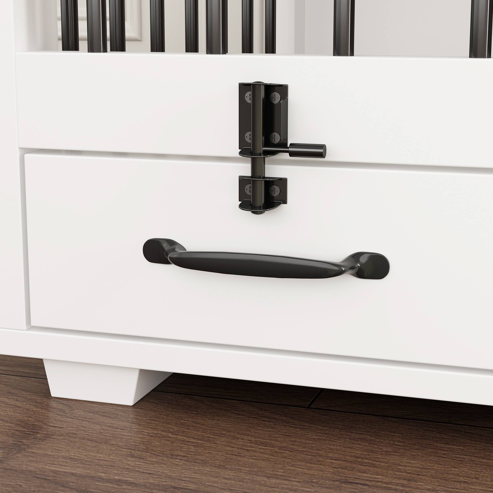 Alt View 6. FUFU & GAGA - Furniture-Style Dual-Dog Crate Console - Convertible Kennel Pull-Out Feeder & Storage.