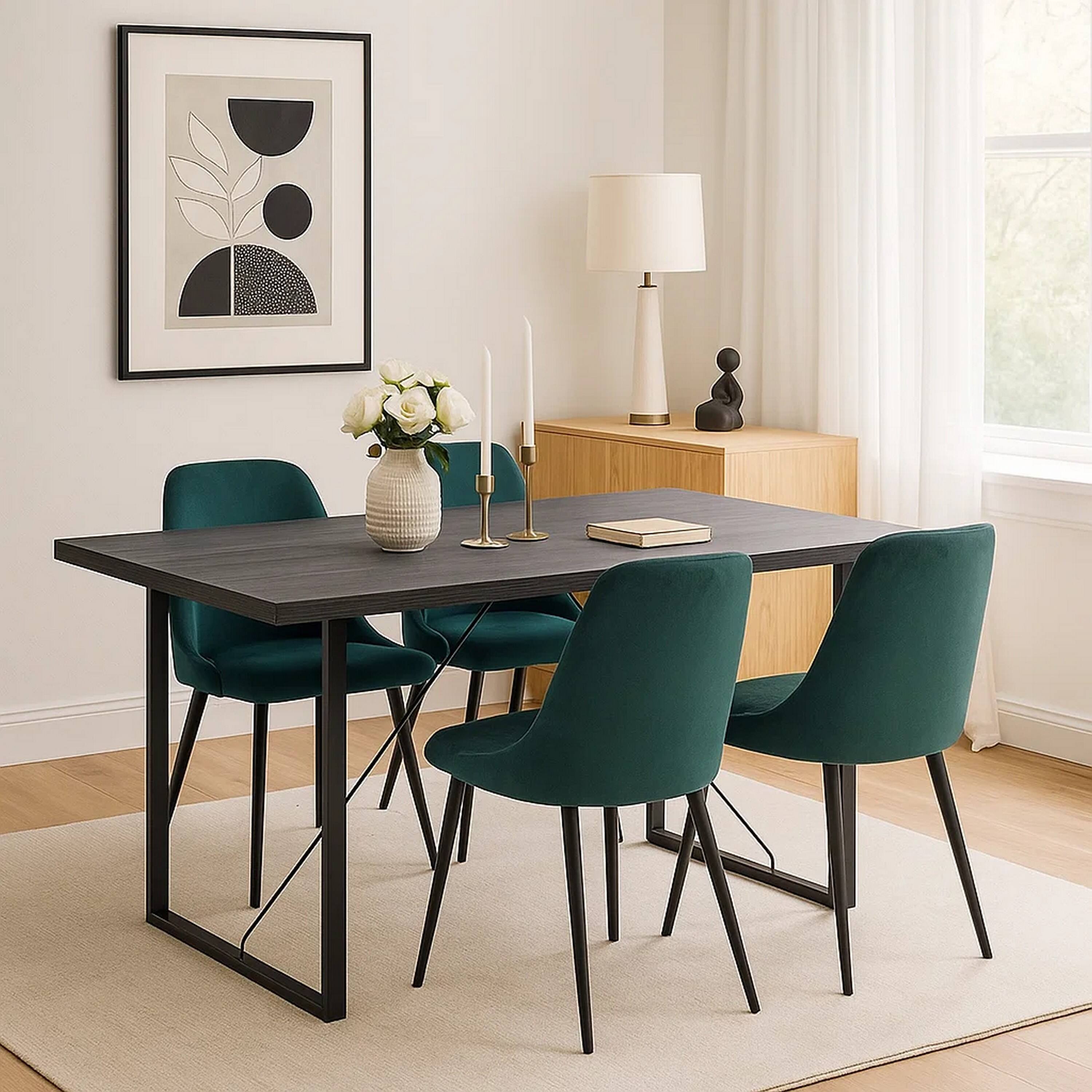 Alt View 5. Manhattan Lane - Dining Table with Rectangular Metal Inserted Top and Sled Base - Gray.