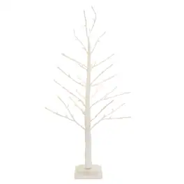 BreeBe - LED Glittered Twig Tree 36"H - White