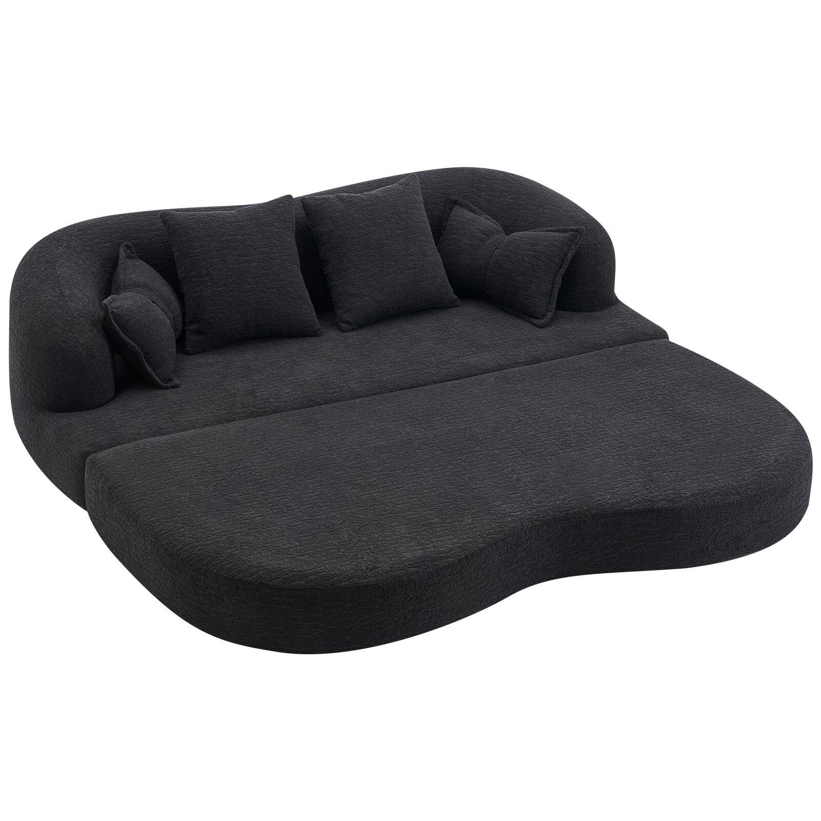 Alt View 5. Trinkets Crazed - 2-in-1 Foldable Sofa Bed,70 Inch Folding Boneless Couch Convertible Compressed Sleeper Sofabed - Black.