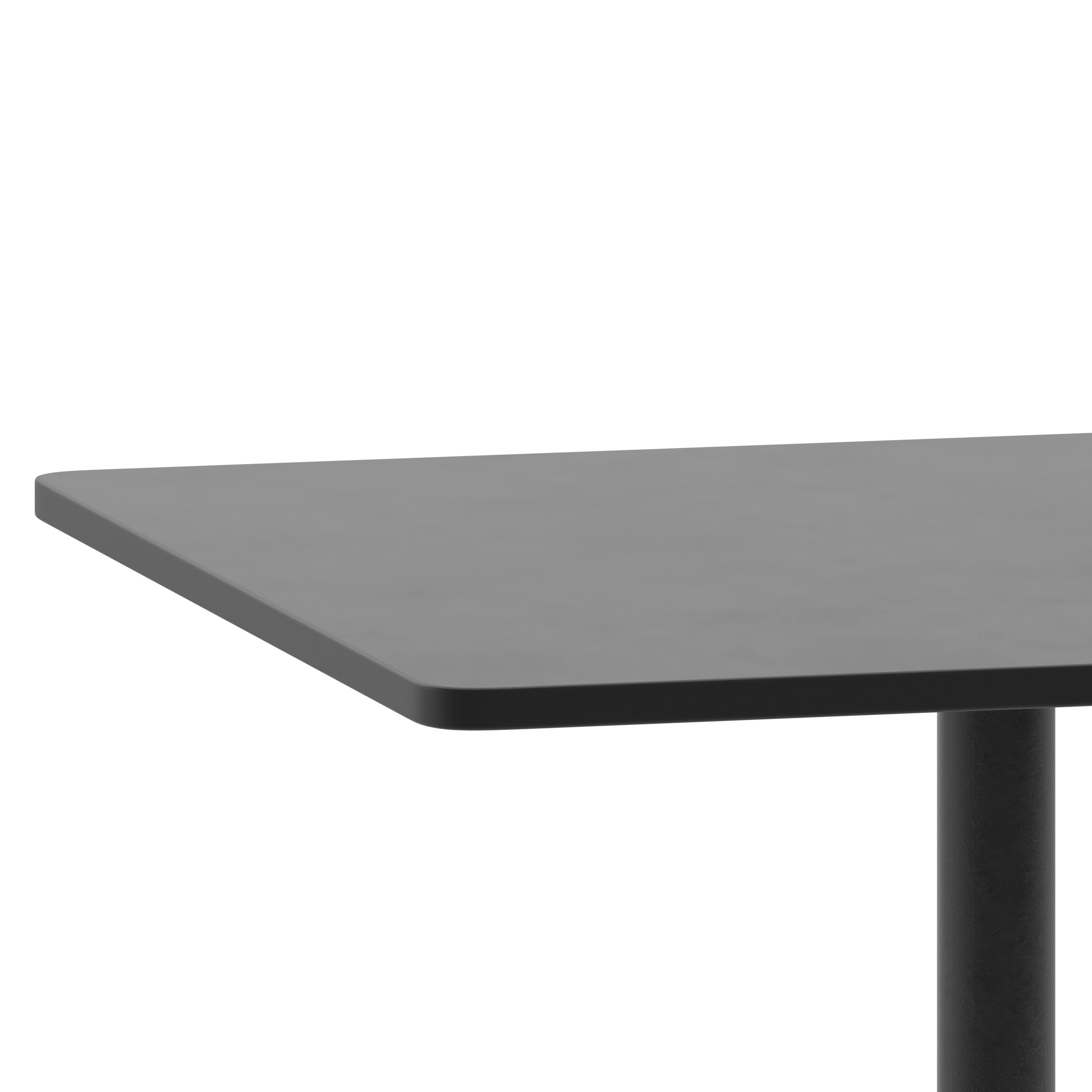Alt View 10. Emma + Oliver - 31.5'' Square Aluminum Indoor-Outdoor Table with Base - Black.