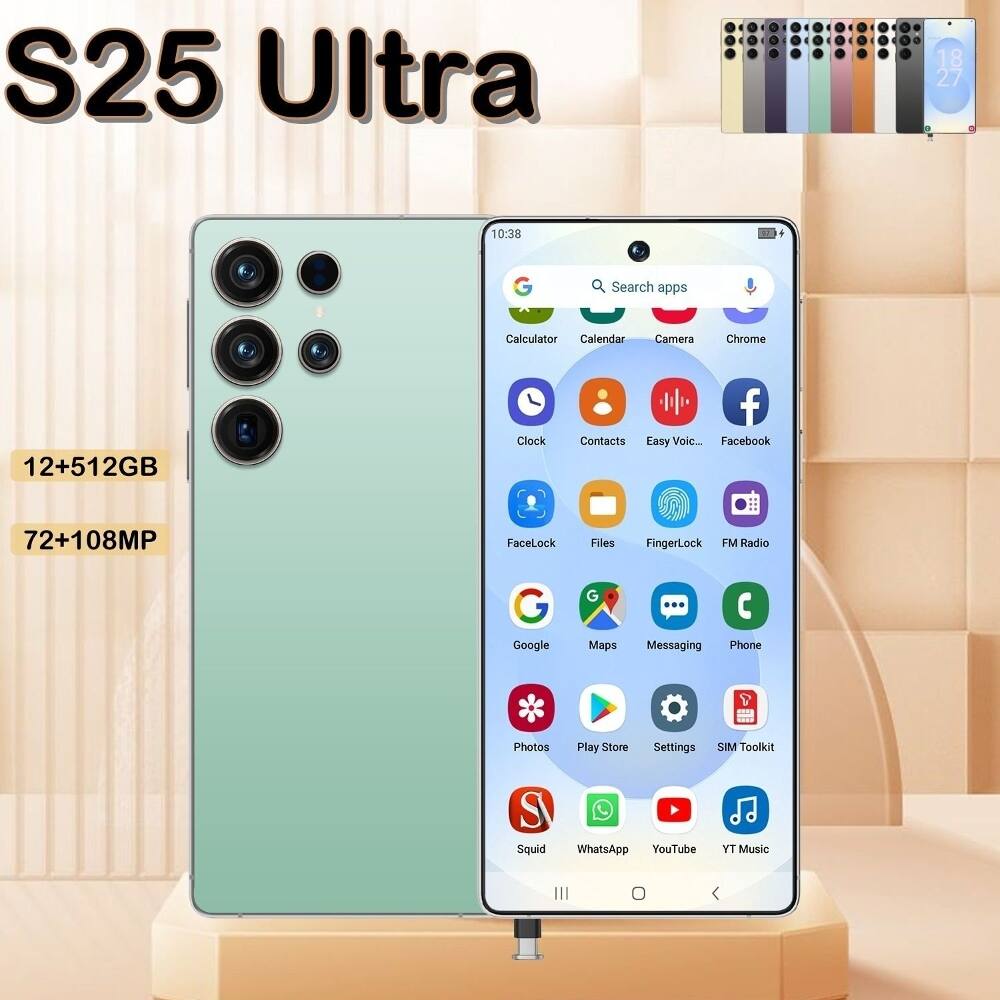 S25 Ultra  
18 27 10:38  
Search apps  
Calculator Calendar Camera Chrome 12+512GB Clock Contacts Easy Voice... Facebook 72+108MP FaceLock Files FingerLock FM Radio Google Maps Messaging Phone Photos Play Store Settings SIM Toolkit S Squid WhatsApp YouTube YT Music