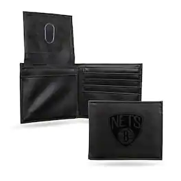 Rico Industries - Brooklyn Nets Black Bilfold Wallet with clear ID display - Multi