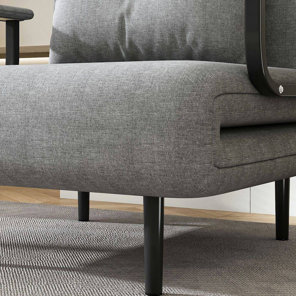 Alt View 9. Kadyn - 5-in-1 Convertible Sleeper Chair, Multi-Position Adjustable Backrest with Pillow, Space-Saving Design, Grey - Gray.