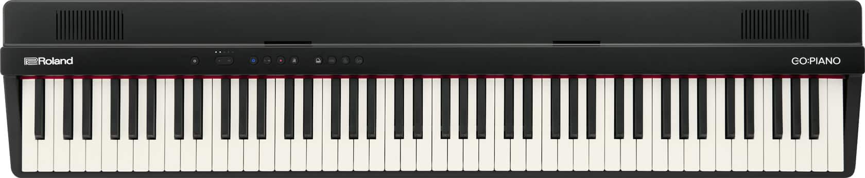 Roland - 88-Key Digital Keyboard with Bluetooth, Online Lessons, Streaming Songs, Onboard Speakers, Battery, and Headphone Play - Black