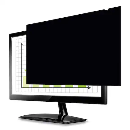 Front. Fellowes - 4811801 PrivaScreen 16:9 Aspect Ratio Blackout Privacy Filter for 24 in. Widescreen Flat Panel Monitor - Black.