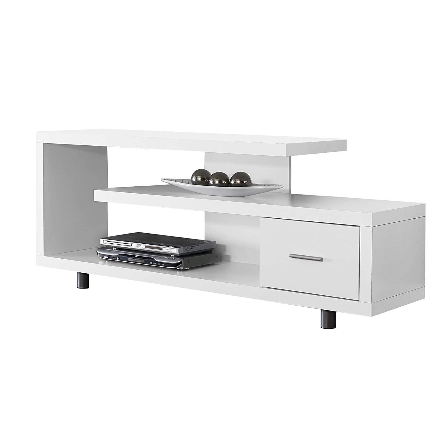 SlickBlue - Sleek TV Stand for TVs up to 60 Inches, Modern Design - White