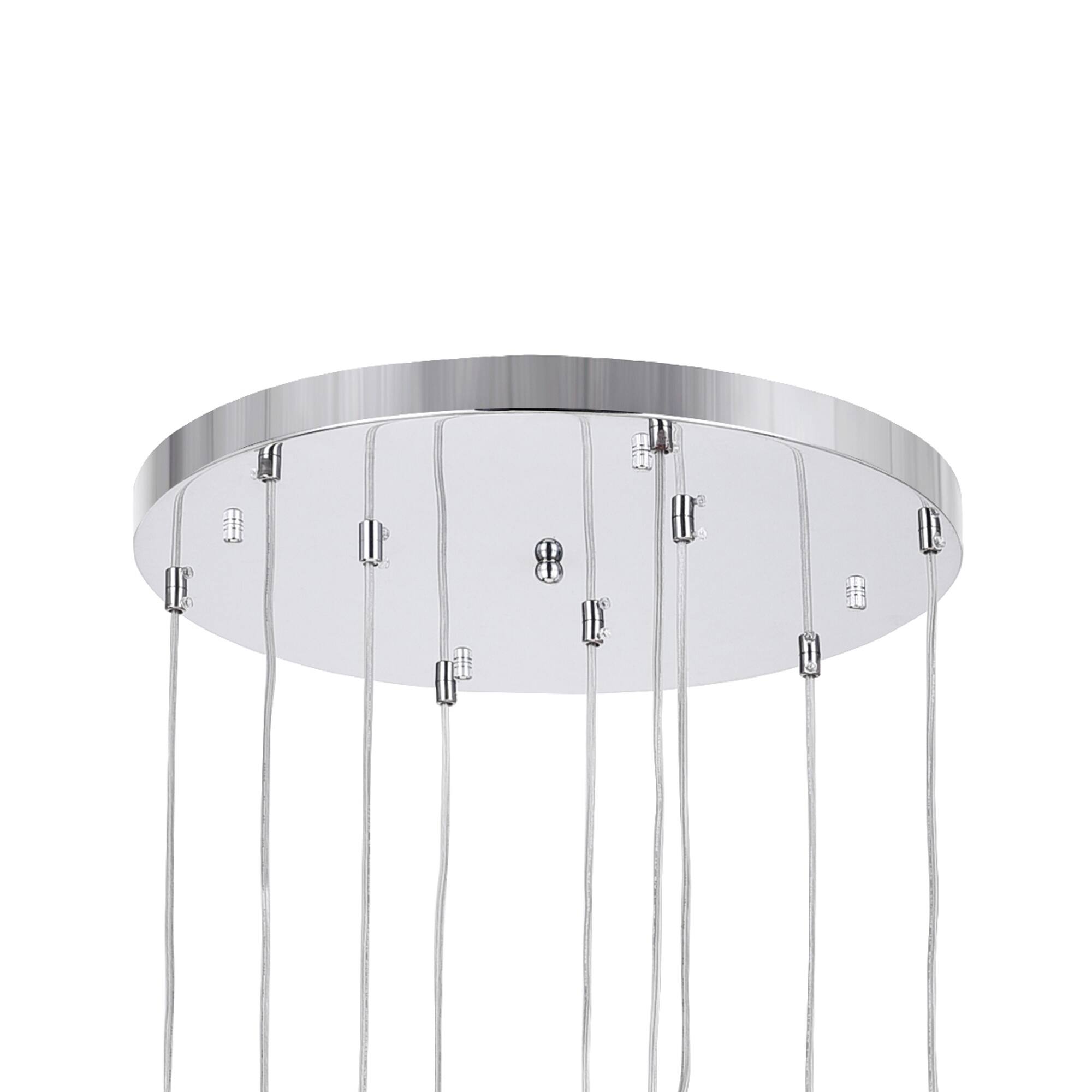 Back. CWI Lighting - Extended 9 Light Multi Light Pendant With Chrome Finish - Chrome.