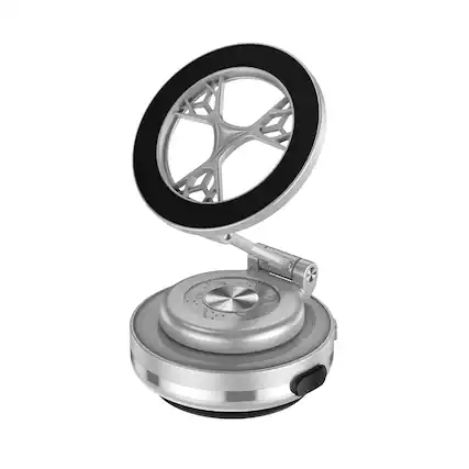 Front. HM 1810 - Car Phone Mount Electric Magnetic Holder For Dashboard Cradle Automobile Cell Holders Fit Smartphone Strong - Silver.