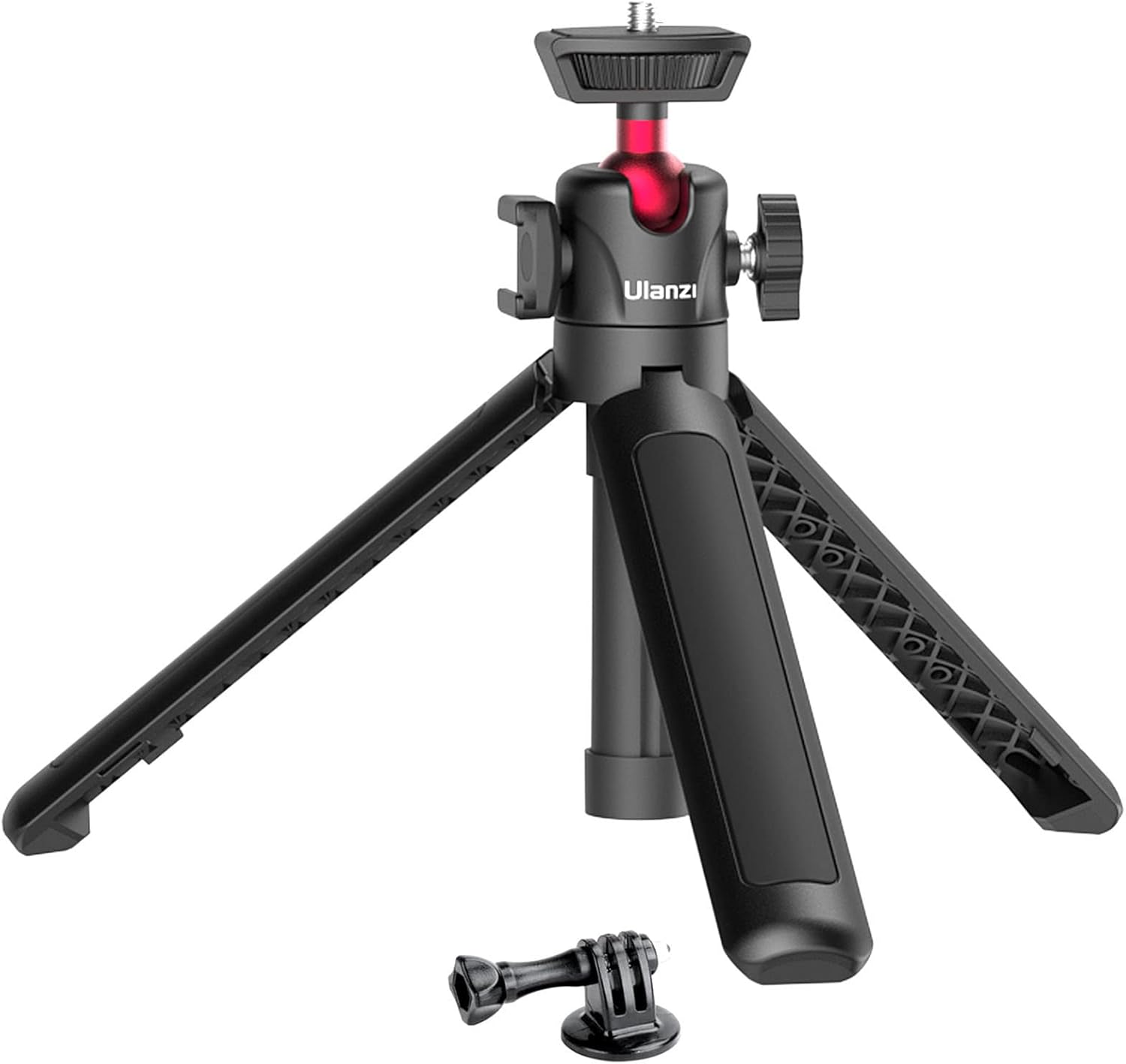 Schertz - Extendable Mini Camera Tripod, 4 Levels Adjustment 360° Ball Head Cold Shoe Lightweight Portable Vlog Travel Selfie Stic