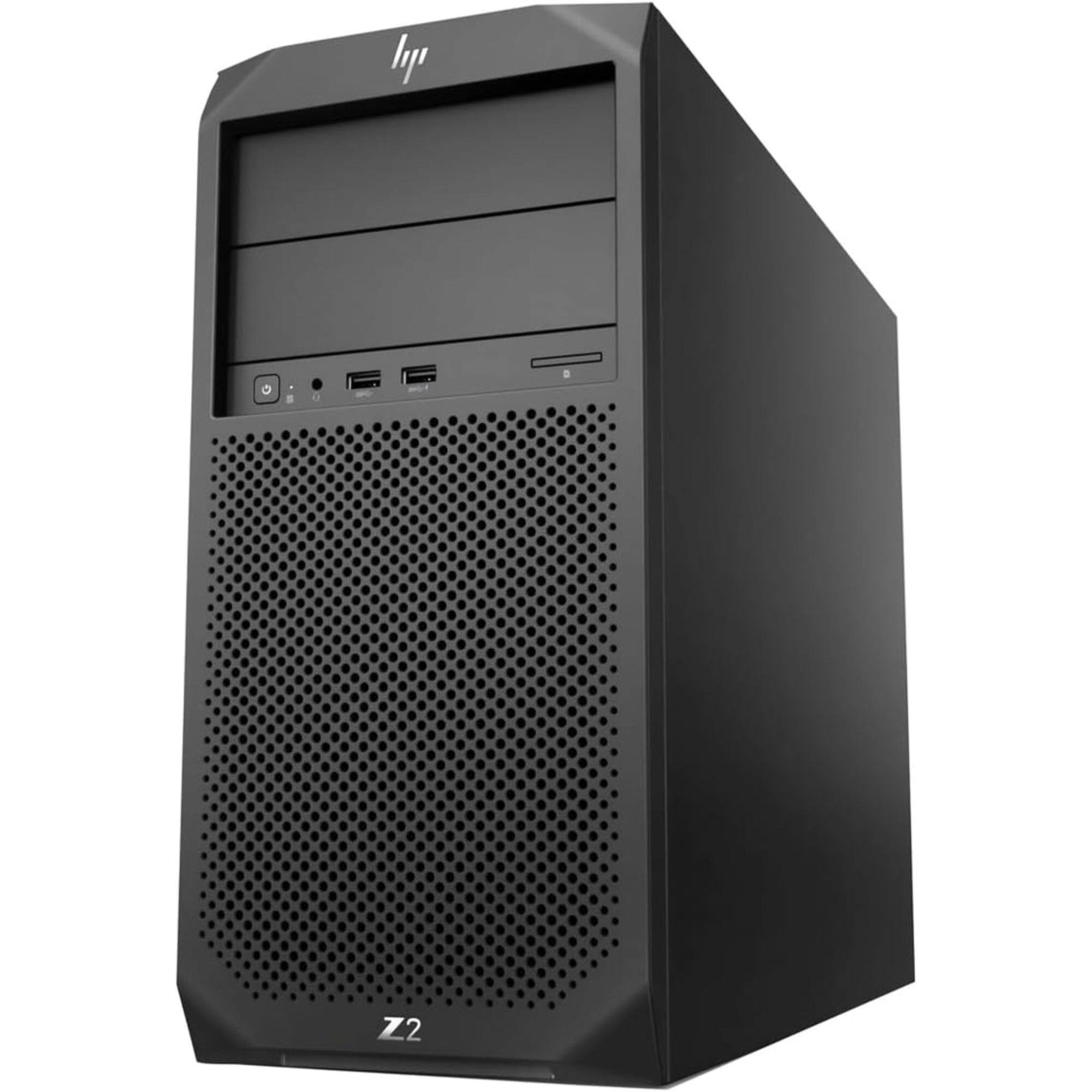 Alt View 1. HP - Z2 Tower G4 Workstation Intel Xeon E-2144G 3.6 GHz 16 GB DDR4 512 GB SSD NVIDIA Quadro P2000 Windows 11 Pro Desktop - Black.