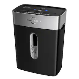 Bonsen - Heavy Duty Paper Shredder - 10-Sheet Cross-Cut Office Shredder for Home Office - 4 Gallons Bin - P-4 High Security Level - Black