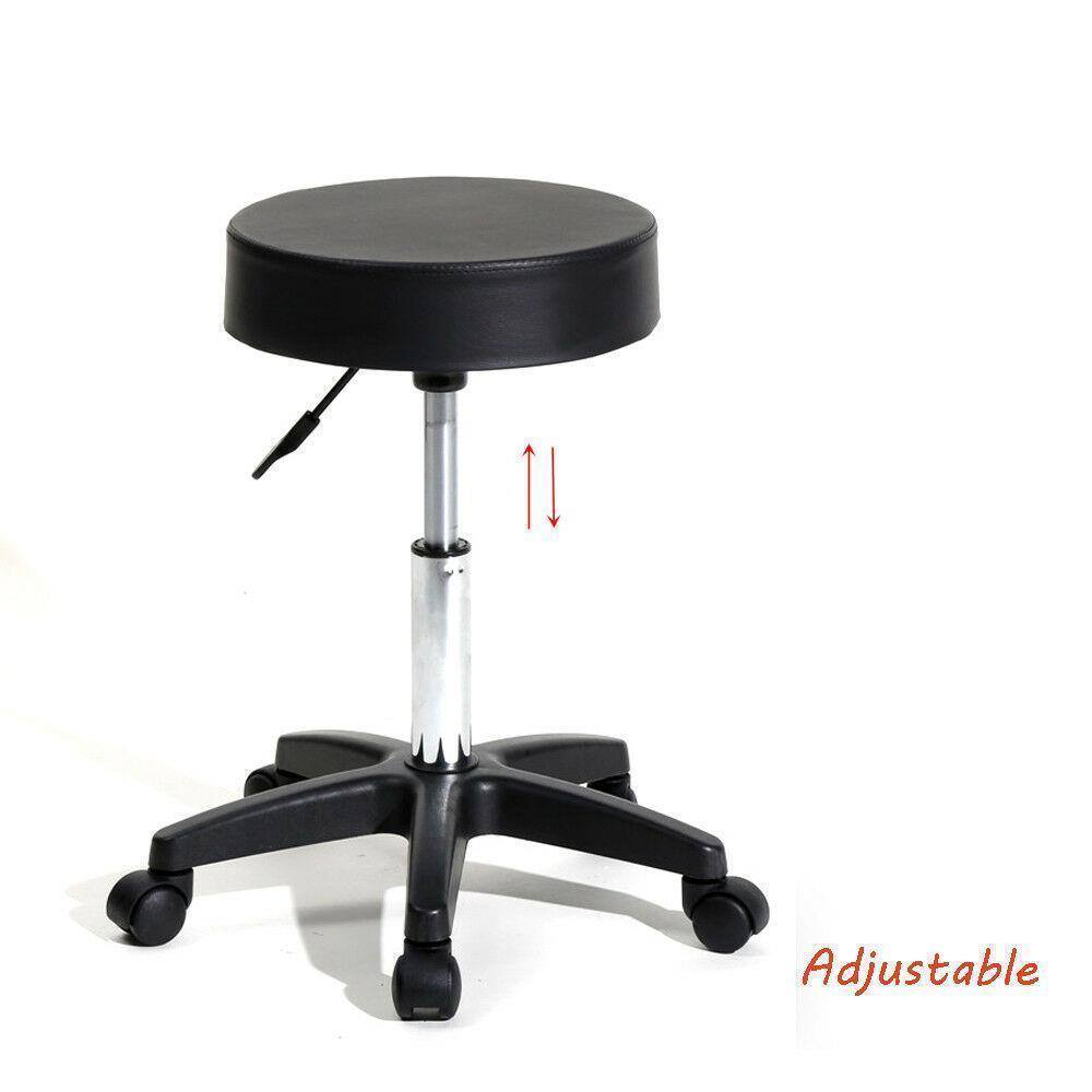 Left. Winado - Round Rolling Stool Chair Height Adjustable Swivel Work SPA Medical Salon Stool with PU Leather and Height Adjustable - Black.