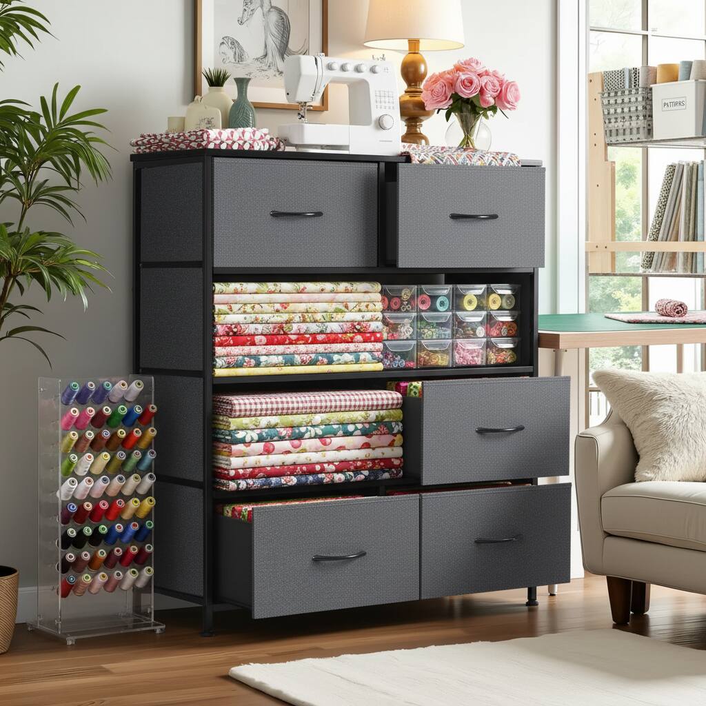 Alt View 4. AOITUN - 8-Drawer Fabric Storage Dresser Gray - Ideal Dorm Room Dresser Storage, Bedroom Organizer with Drawers - Gray.