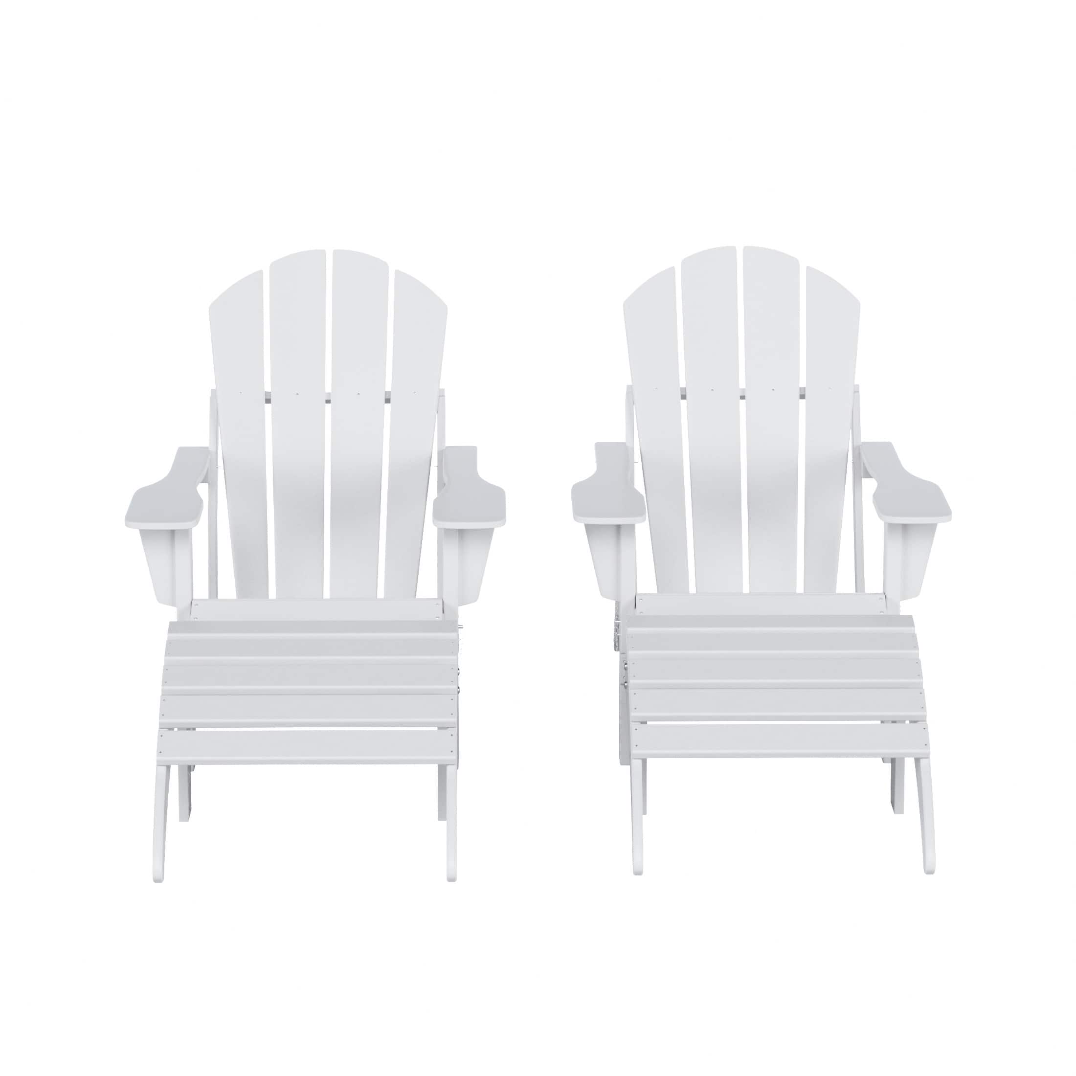 WestinTrends - Malibu 4-Piece set classic Adirondack chairs with ottoman (2 seater) - White price history on PriceWatchPro