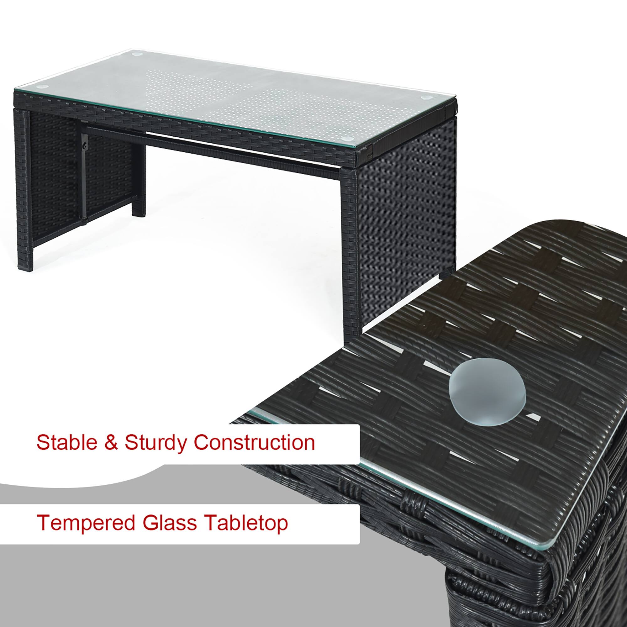 Stable & Sturdy Construction
Tempered Glass Tabletop