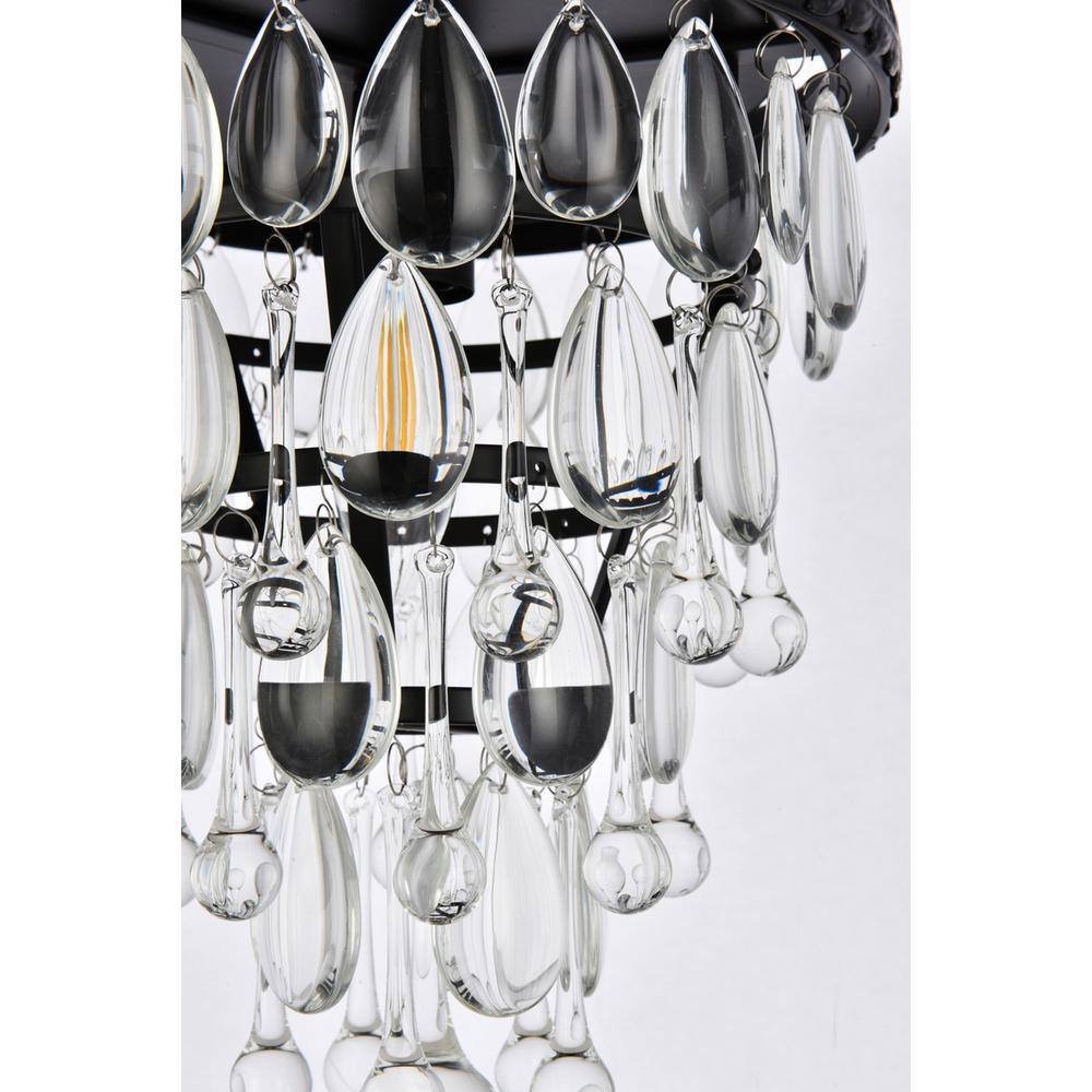 Alt View 1. Elegant Lighting - Nordic 1 light black flush mount - Black And Clear.