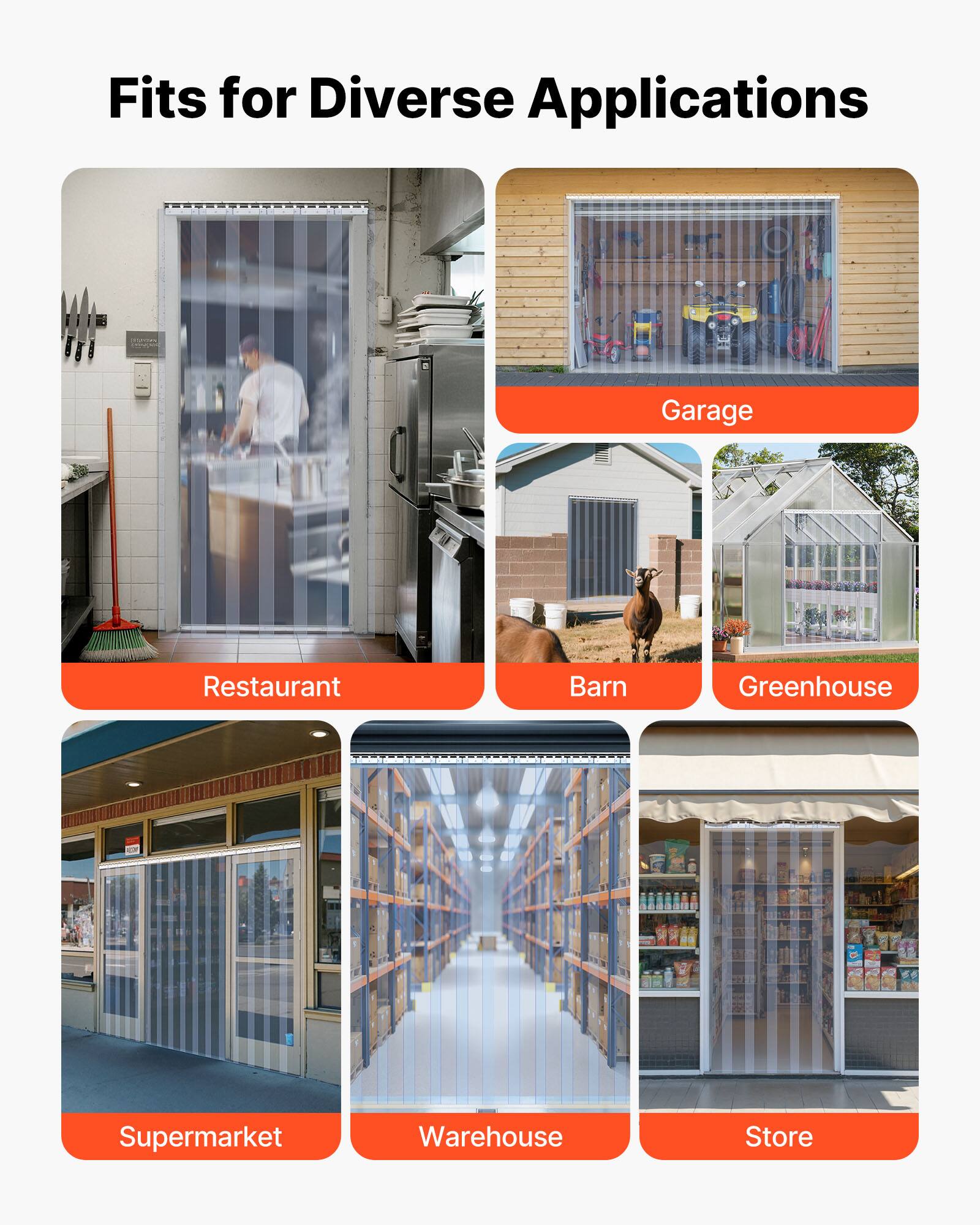 Fits for Diverse Applications

- Garage
- Restaurant
- Barn
- Greenhouse
- Supermarket
- Warehouse
- Store