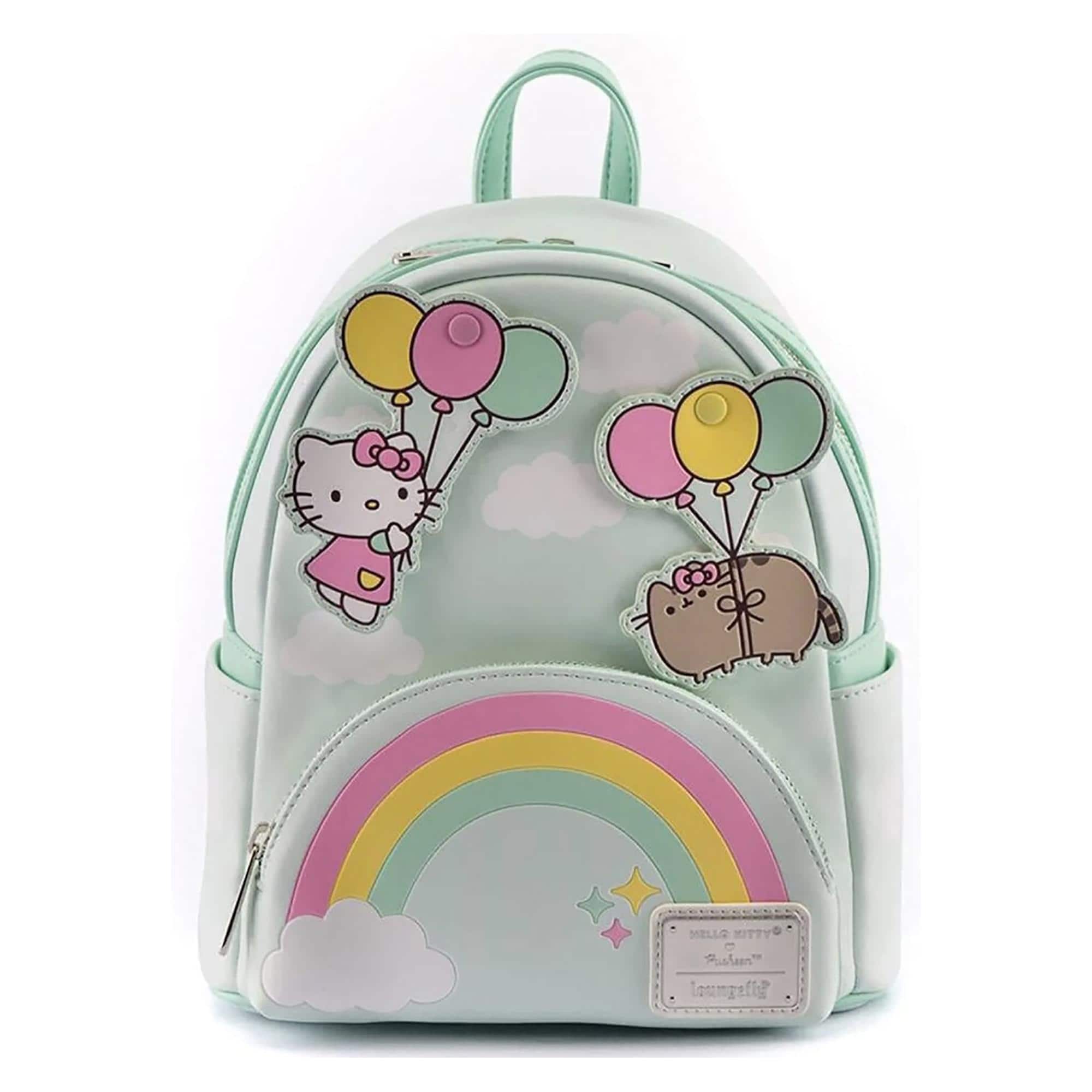 LoungeFly - Pusheen X Hello Kitty Balloons & Rainbows Mini Backpack - Pink