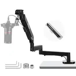 Neewer - Low Profile Boom Mic Arm with Pneumatic Damping - 360° Swivel Desk Mount for Podcast/Streaming