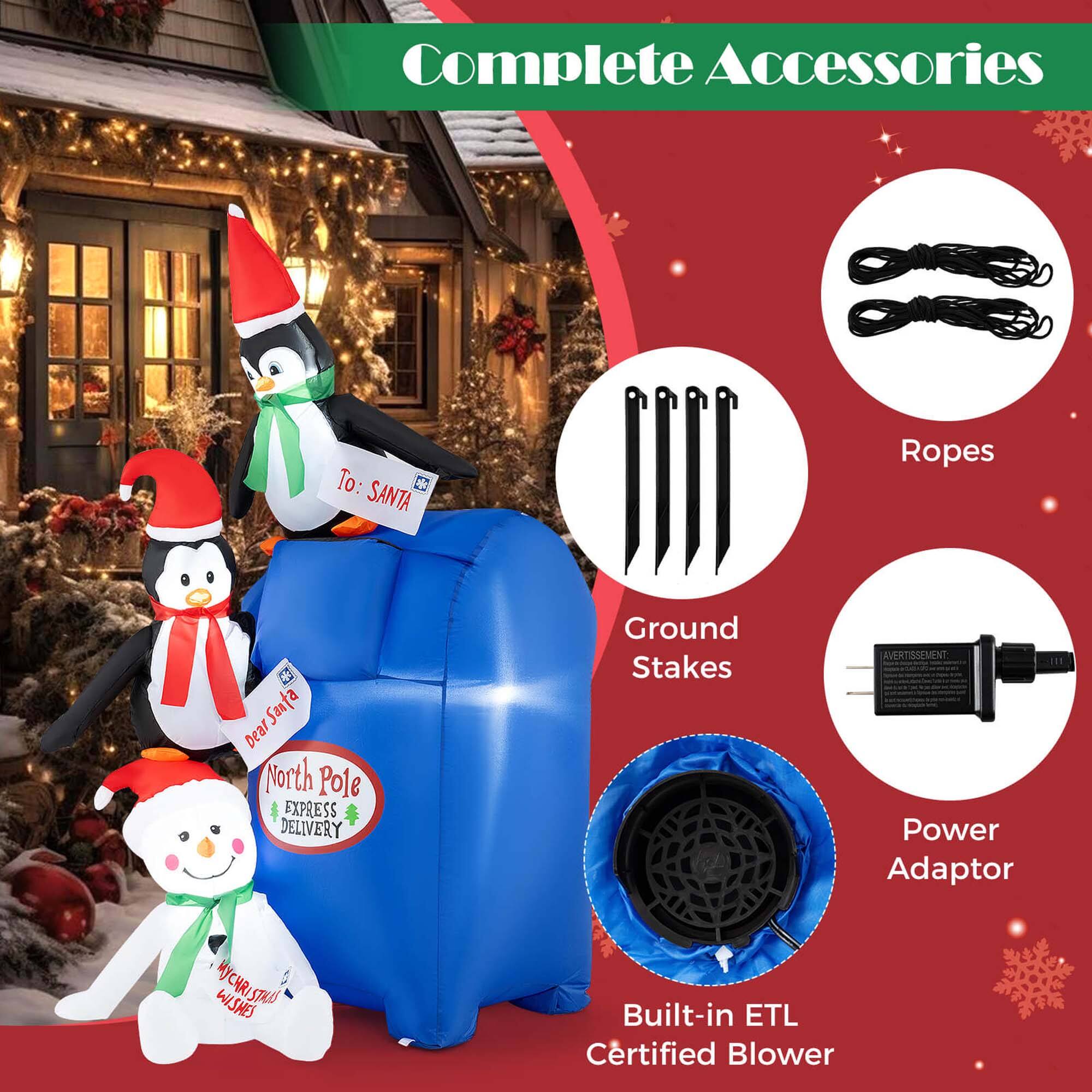 Complete Accessories To: Santa

- Ropes
- Ground Stakes
- Power Adaptor
- Built-in ETL Certified Blower