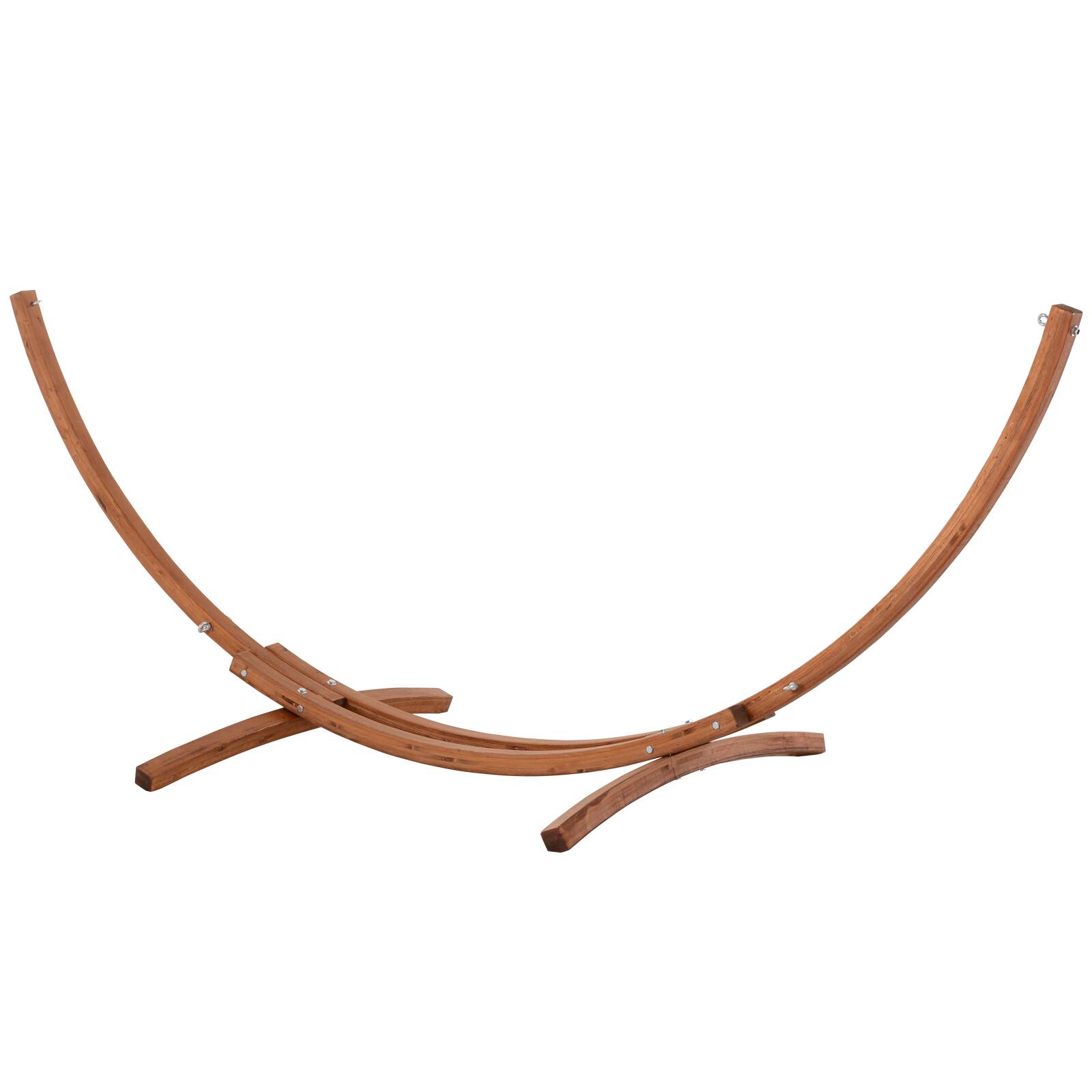 Alt View 8. Outsunny - 10' Wood Outdoor Hammock, Hammock with Stand Rainbow Bed, Heavy Duty Roman Arc Hammock for Single Person - Cream White.