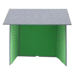 Home Collection - Portable Desktop Soundproof Booth Studio Recording Cover, Green - Green, Gray