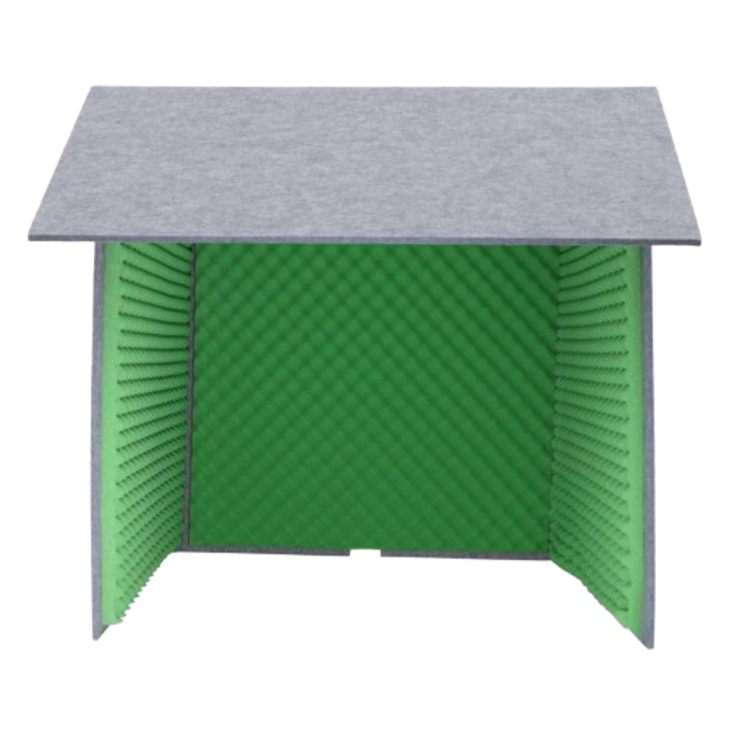 Front. Home Collection - Portable Desktop Soundproof Booth Studio Recording Cover, Green - Green, Gray.