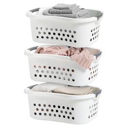 IRIS USA - IRIS 589132 Comfort Carry Plastic Lightweight Laundry Basket, Pack of 3 - White