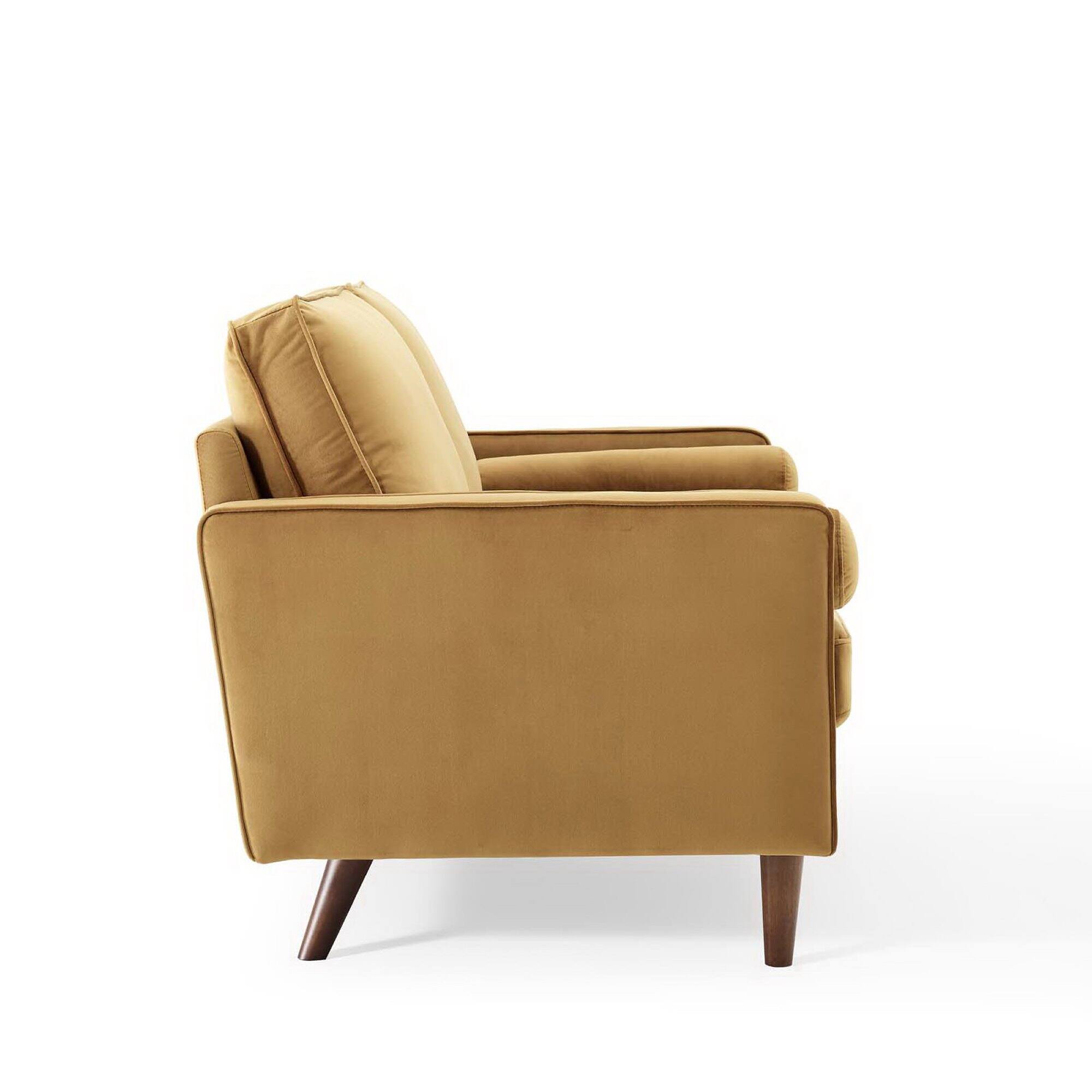 Alt View 2. Modway - Valour Performance Velvet Loveseat by Modway - Cognac.