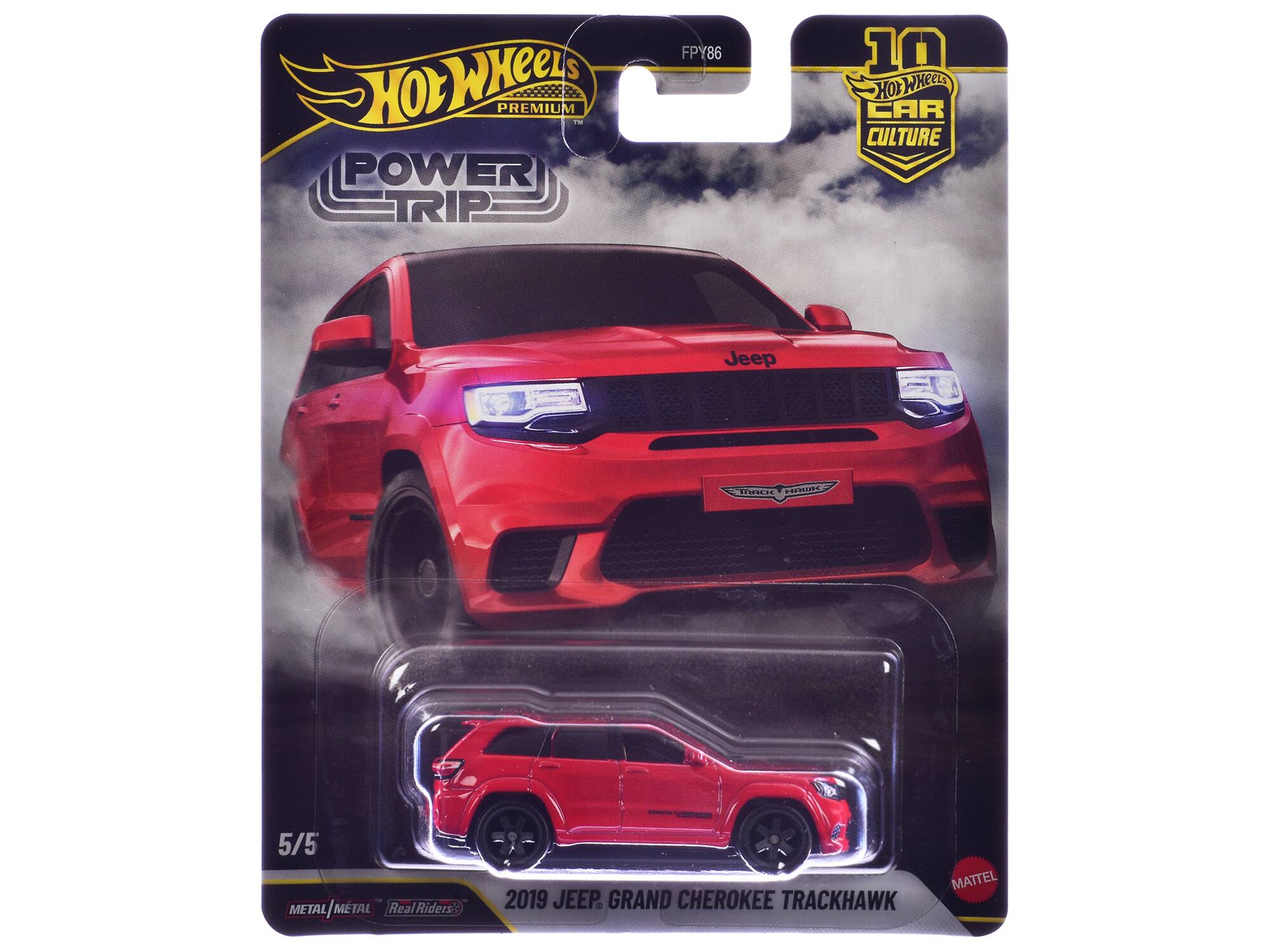 Hot Wheels Premium M i Power Trip FPY86 10 Hot Wheels Car Culture Jeep S/D 5/5 Metal/MTAL Metal Metal RealRiders' 2019 Jeep Grand Cherokee Trackhawk Mattel