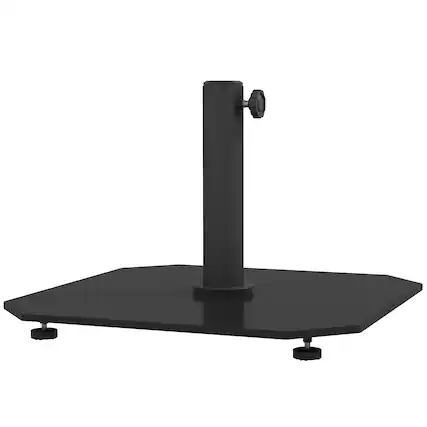Front. Outsunny - Square Patio Umbrella Base, 41 lbs Metal Umbrella Stand Base with Adjustable Foot Pads, Patio Umbrella Holder - Black.