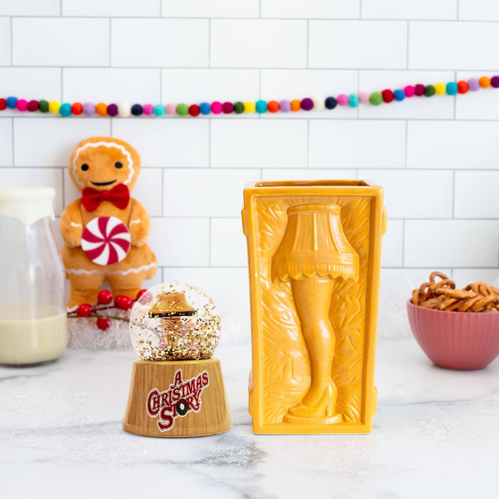 Alt View 2. Toynk - A Christmas Story Leg Lamp 3-Inch Mini Snow Globe and Geeki Tikis Mug Set - Brown.